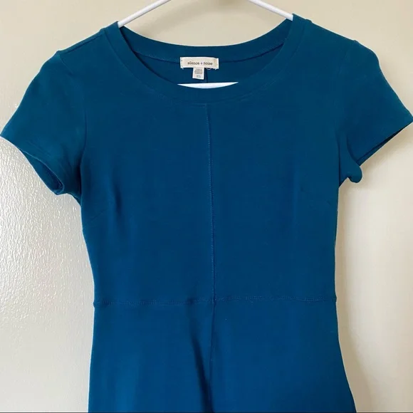 Silence + Noise teal short sleeve bodycon mini dress XS Urban Outfitters new S & - Picture 2 of 5
